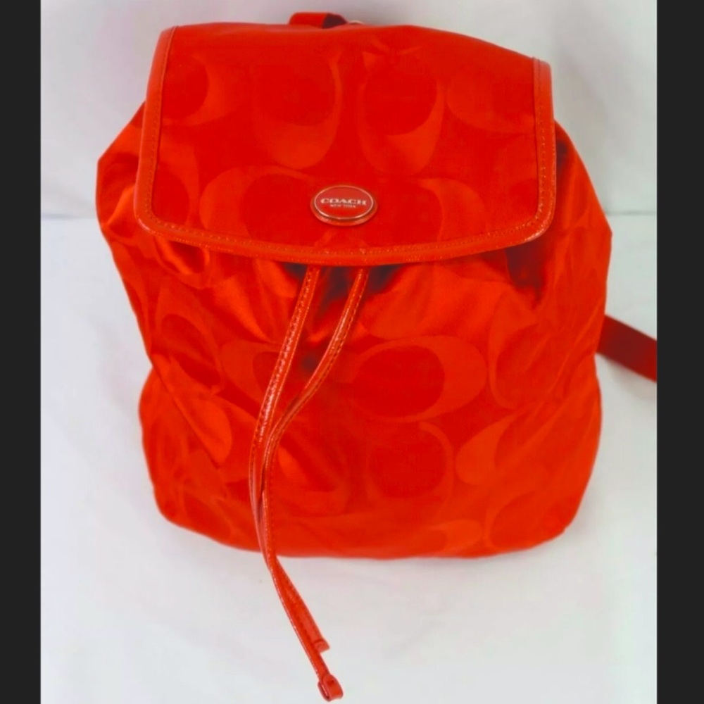 NWOT Authentic Coach Orange/Red Backpack